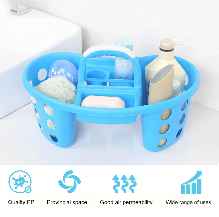 Haixing Bathroom 3 compartments Shower Caddy  Multipurpose Utility Plastic Single Tier