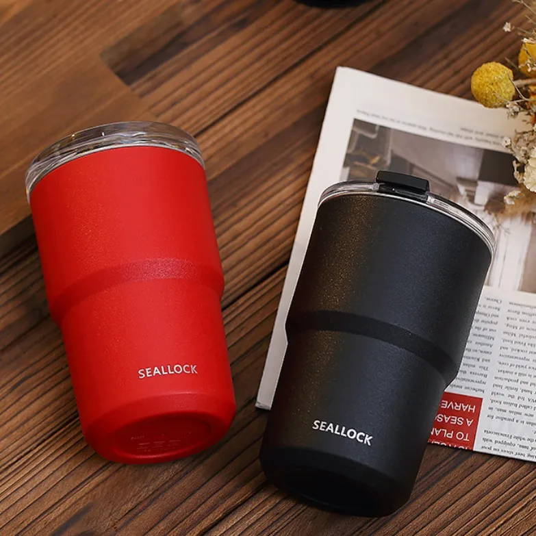Newest 460ml 560ml double wall coffee cup reusable stainless steel coffee mug cup with lid for camping