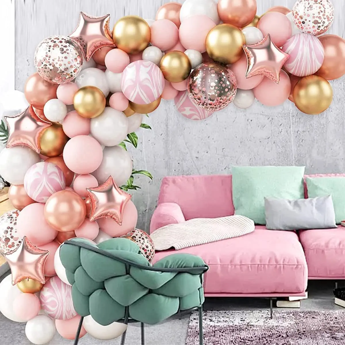 Ins style beautiful Macaron Balloon chain set Wedding Festival birthday party decoration balloon set