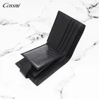 Clip Black Short Money Clip RFID Blocking Men Purse Genuine Leather Wallet