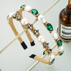 New Style Restoring Ancient Ways Wind Imitates Pearl Water Diamond Fine Edge Temperament Aureate Headbands