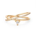 Rings Womens Luxury New Model Gold Stacking Diamond Cross Rings Silver