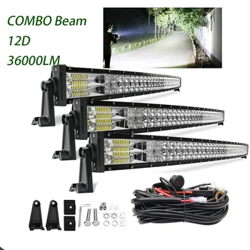 BKE LED Light Bars Off Road High Power ATV UTV Truck LED Bar 6D Spot Combo Beam Double Row Car LED Light Bars