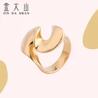 Ring Fashion Stainless Steel Gold Plated Wedding Ring Simple Design Wave Ring