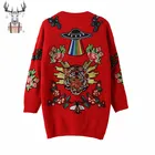 Sweater Cardigan Embroidery Sweater Flower Thickened Loose Medium Plus Size Knitted Coat Sweater Cardigan