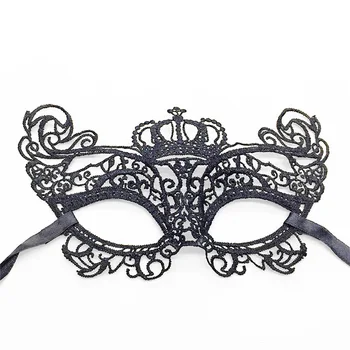 3D Style Carnival Halloween Masquerade Mask Decorations Black Sexy Lace Crown Mask For Women Festive Party Supply Ordinary Style
