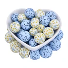 Beads Wholesale Food Grade 14mm 17mm Baby Jewelry Making Flower Silicone Hexagon Necklace Beads