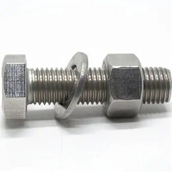 Manufacture M3 M6 M8*50 M10 stainless steel 316 hex bolt and nut with flat washer 304 hex bolt