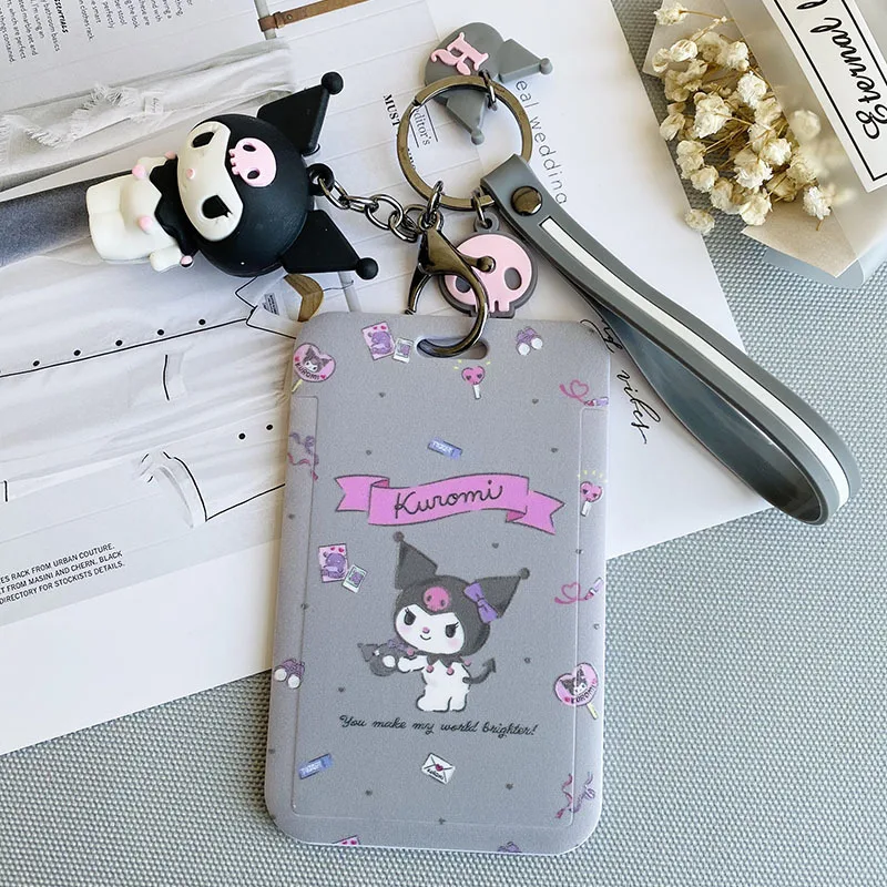 Wholesale Kawaii Key ring llaveors My Melody Keychain Card ID Holder Anime Keychain Kuromi Cinnamoroll PomPom Purin