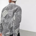 Jackets Jacket OEM Streetwear Jackets Cowboy Coats Wholesale Paisley Bandana Print Denim Jacket Men