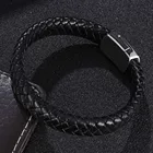 Father Bracelet Leather Hot Selling Genuine Men Stainless Steel Bangle Father Minimalist Bracelet Leather
