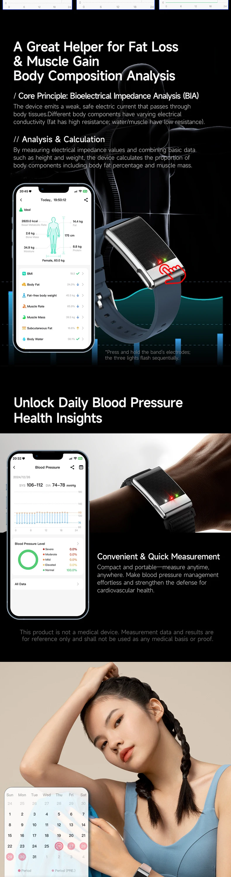 product 2026 new ecg smart bracelet e900 no screen ecg ppg hrv bmi heart rate oxygen body temperature app gband fitness tracker watch-10