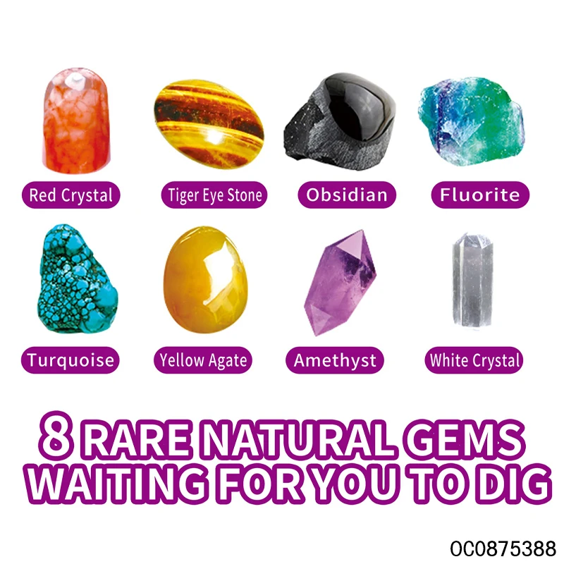 Educational discovery tools dig learning toys gemstone jewelry excavation kit for kids