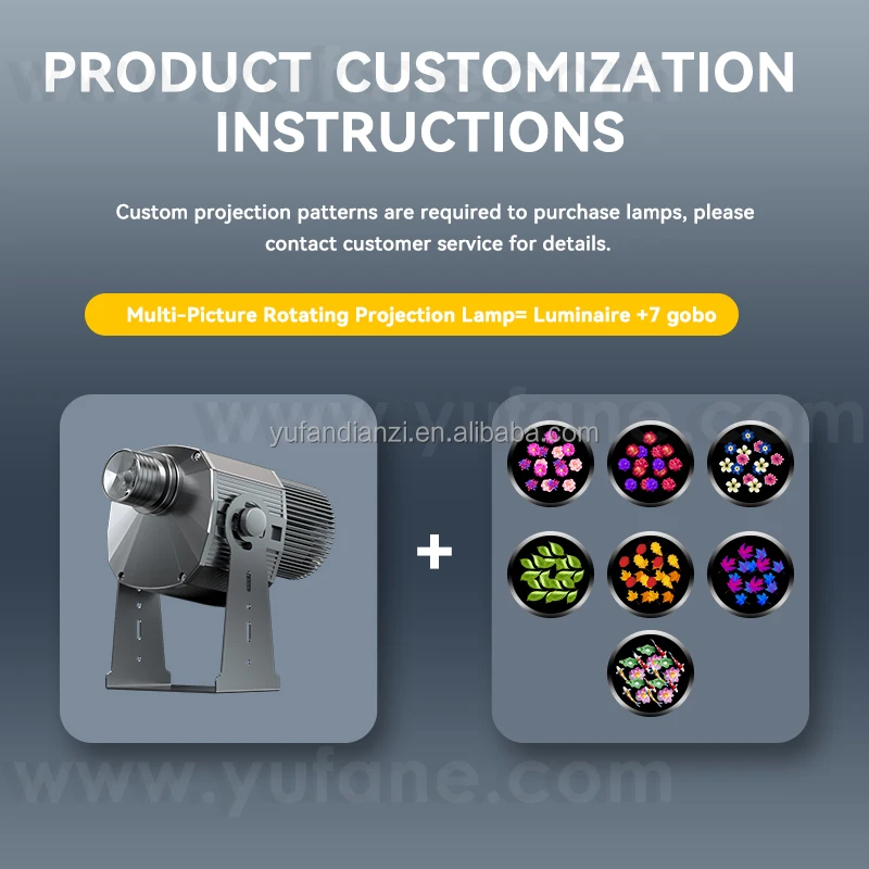 Yufan Seven Figure Dynamic Pattern Projection Light Advertising Light Gobo logo Projector