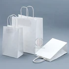 Brown Gift Customized Full Color Printing Plain Brown White Kraft Gift Shopping Paper Bag With Twisted Handle