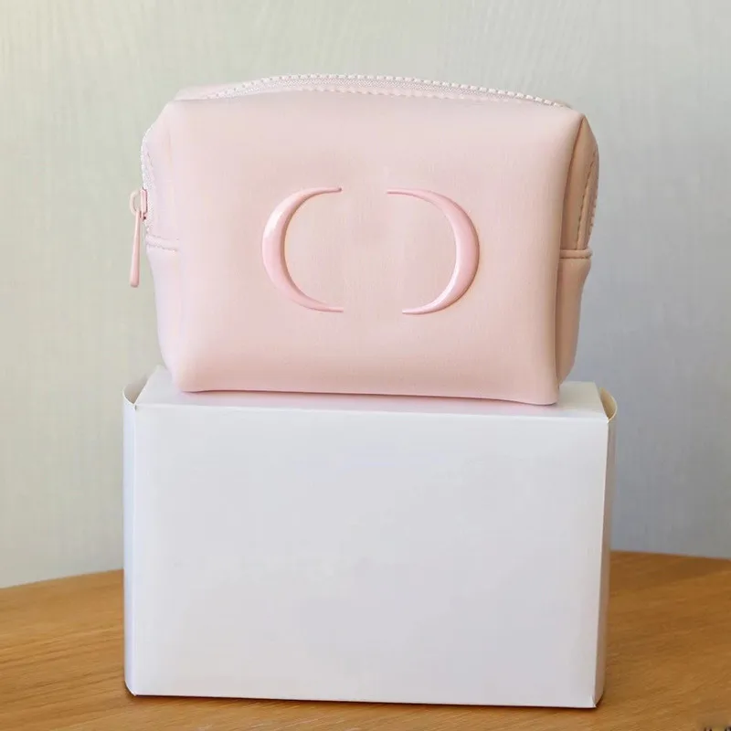 2024 Promotion Neoprene Cosmetic Bag Custom Logo Make up Pouch Pink Cosmetic Bag