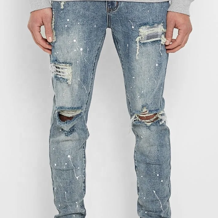 New Men Slim Skinny Fit Distressed 