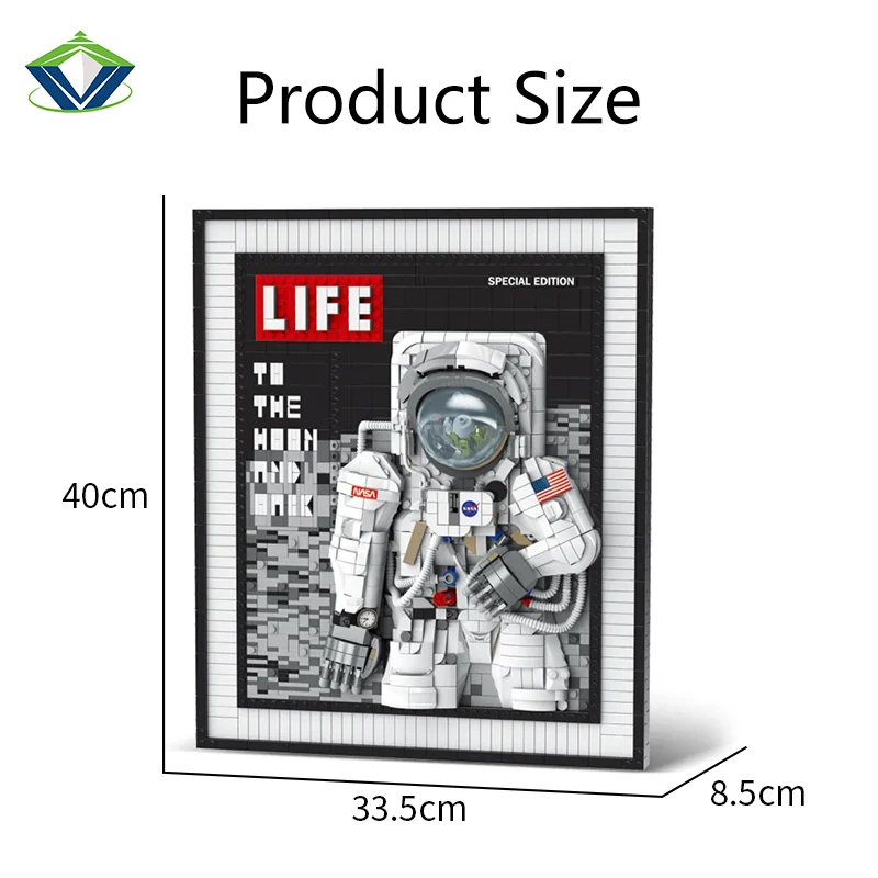 Good Selling Astronaut To the Moon and Back Photo Art Frame Build Block Sets Home Decoration Building Block