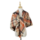Scarves Shawl Scarves Hot Sale Wholesale Acrylic Orange Checked Scarves Shawl For Ladies