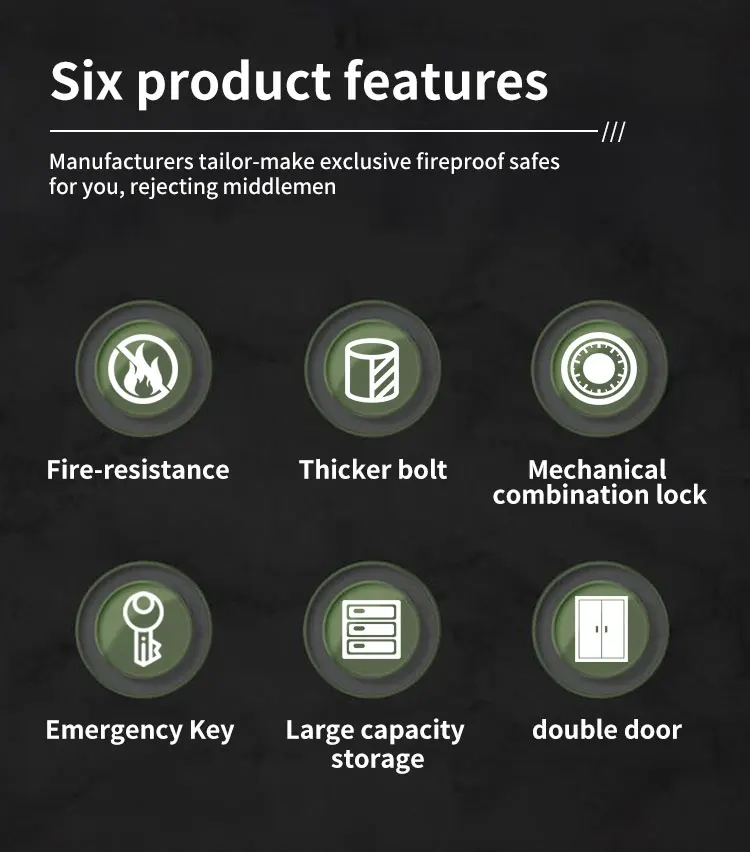 CEQSAFE High Security Metal Digital Mechanical Combination Lock Fireproof Safe Box Electronic Double Lock Doors Vault Safe supplier