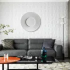 3d Modern Style Round Shape White Color 3D Oil Paintings On Canvas Wall Artwork Decor