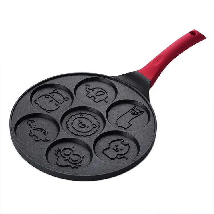 China Supplier 7 hole omelette pan Smiley Face pattern Pancake Non-stick Waffle baking Breakfast cookie omelette fry pan