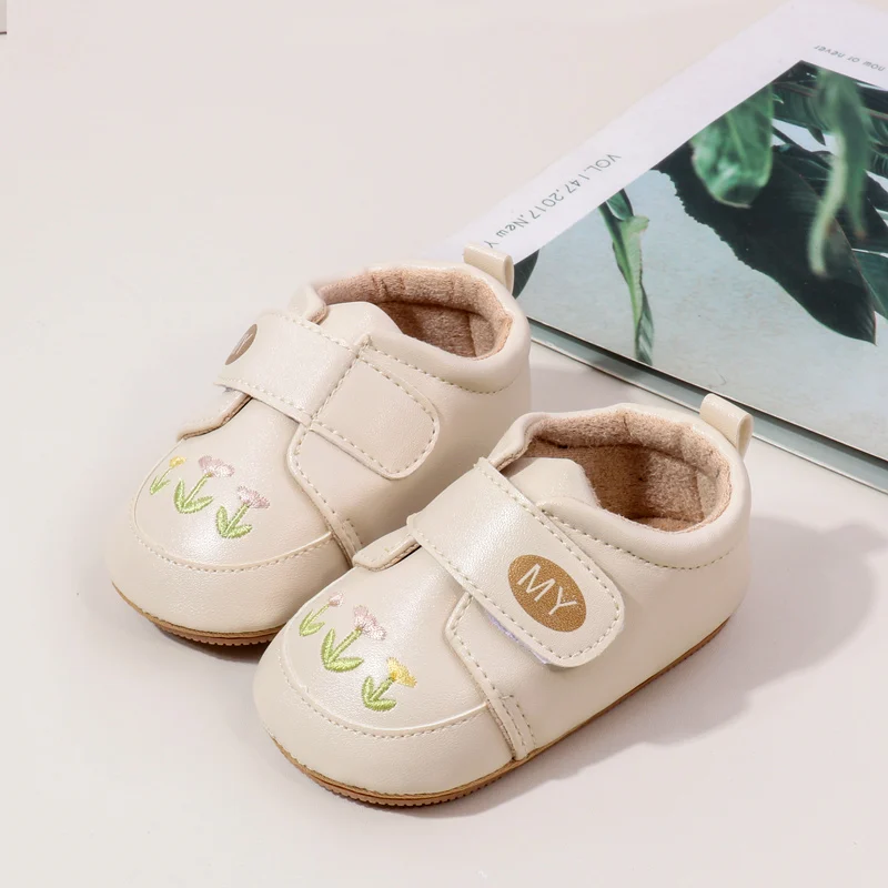 Wholesale Hook&loop Design Baby Toddler Walking Shoes Ant-slip TPR Outsole Baby Walking Shoees manufacture