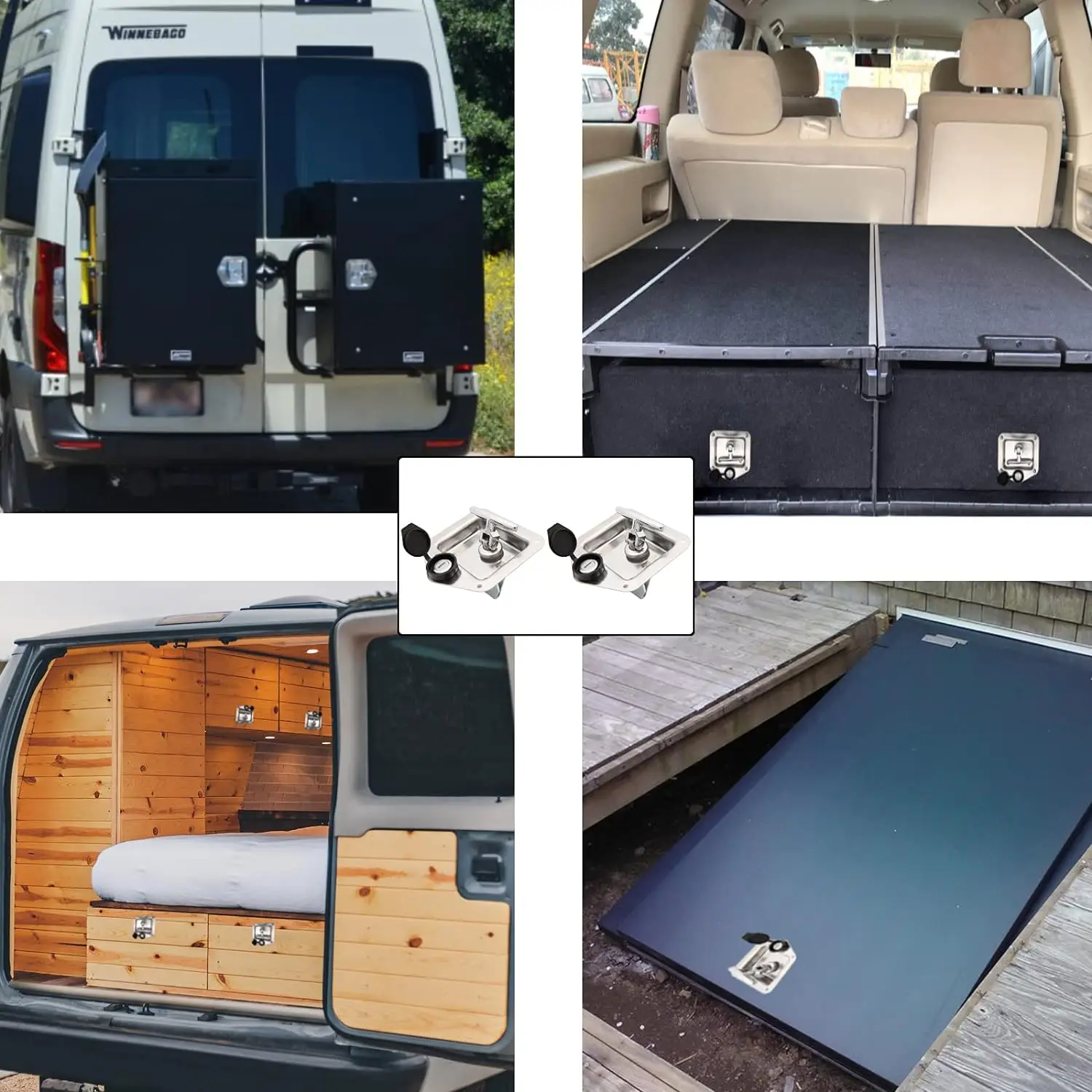 Heavy Duty Truck or Trailer Flush Mount Polished Stainless Steel Key-Locking T Handle Recessed Locks for Tool Boxes details