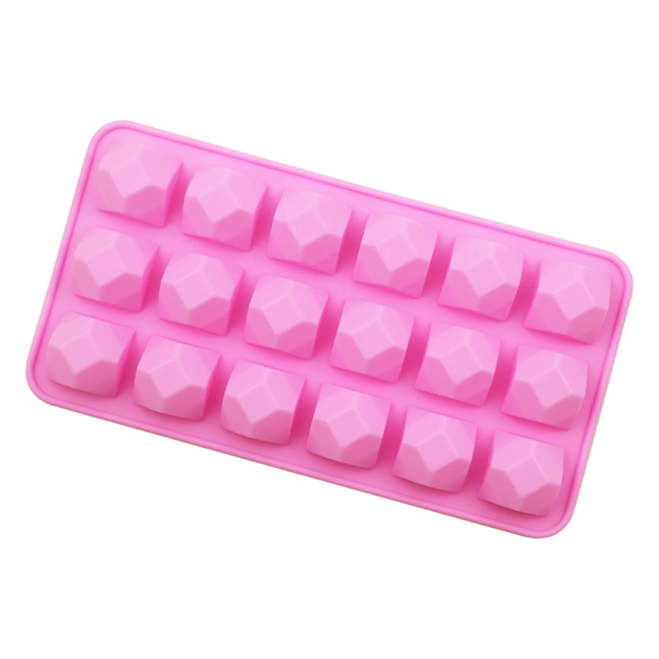 Hot Selling Products 2024 18 Cavities 3D Diamond Shaped Chocolate Mold Baking Decoration Tools Silicone Soap Mold
