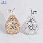 Pear Beautiful Metal K9 Crystal Apple Pineapple Pear Fruit For Home Decoration