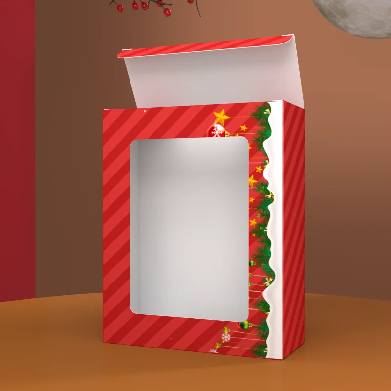 product christmas paper box with window handle candy box soap candle cookie candy little gift packaging party favors decor-3