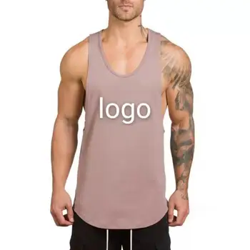 Wholesale Sport Gym Vest Shirt Singlet Tank Top Undershirt Running Summer Cotton Spandex Mens Male Singlets men