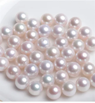 High quality multi-size white 3A pearl 2-6.5mm round loose beads bulk straight hole pearl jewelry dance costume decoration