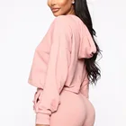 Hoodie Women Winter 2 Piece Set Hoodie Women Long Sleeve Crop Top 2 Piece Set