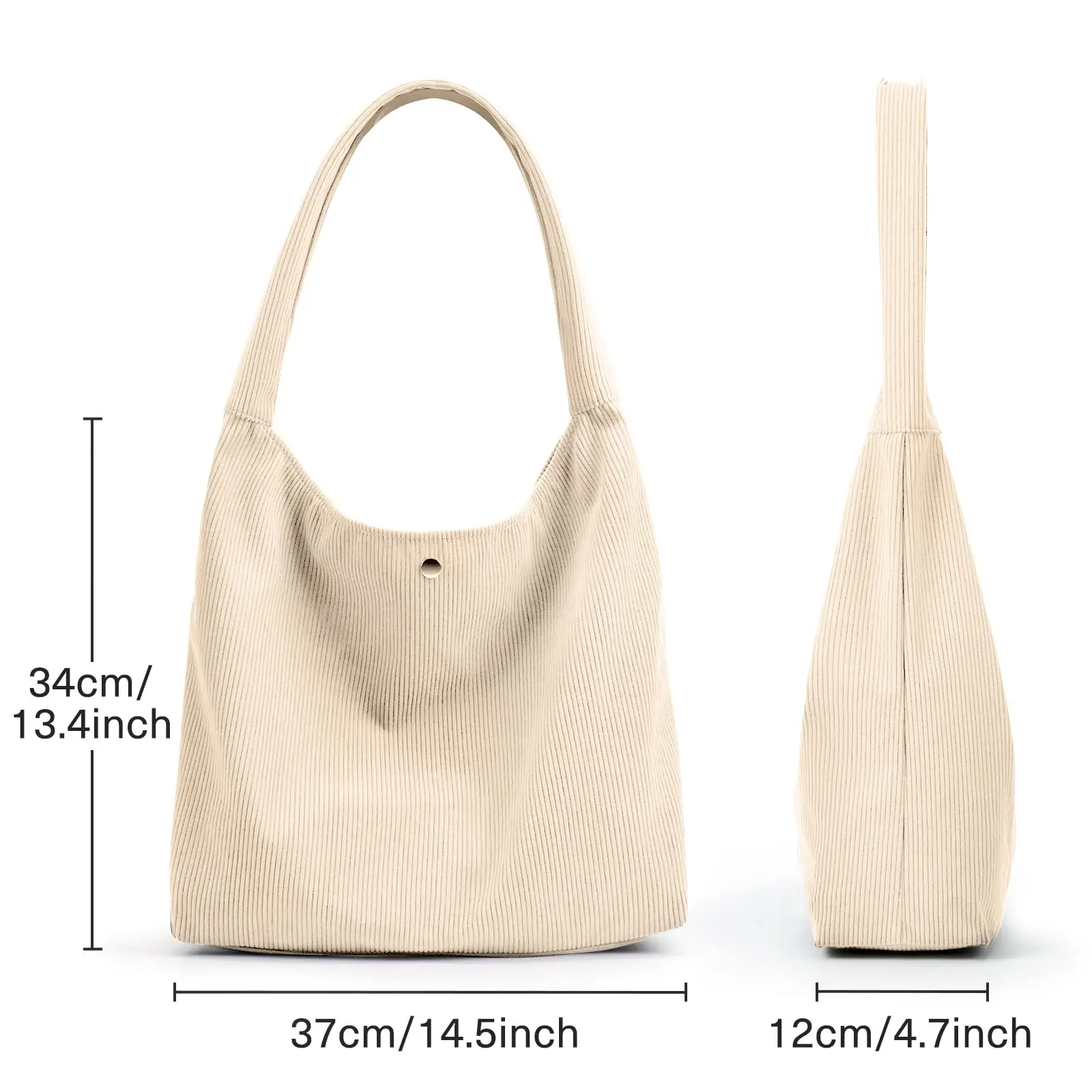 Wholesale Korean New Product Material OEM Fashion Reusable Shoulder Corduroy Tote Bag With Pocket supplier