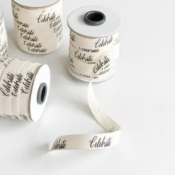 Custom 20mm brand name screen printing natural cotton organic belt bag straps back cotton canvas ribbon tape