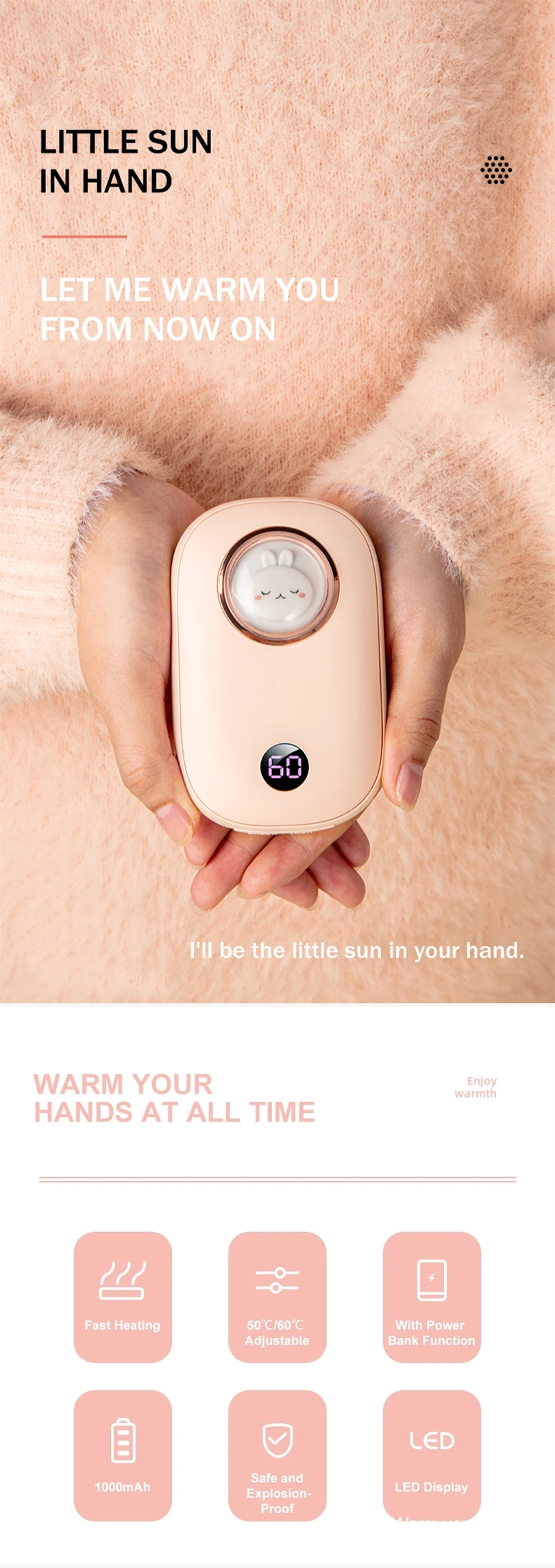 Hand Warmer, 10000mAh, Portable - detail 2