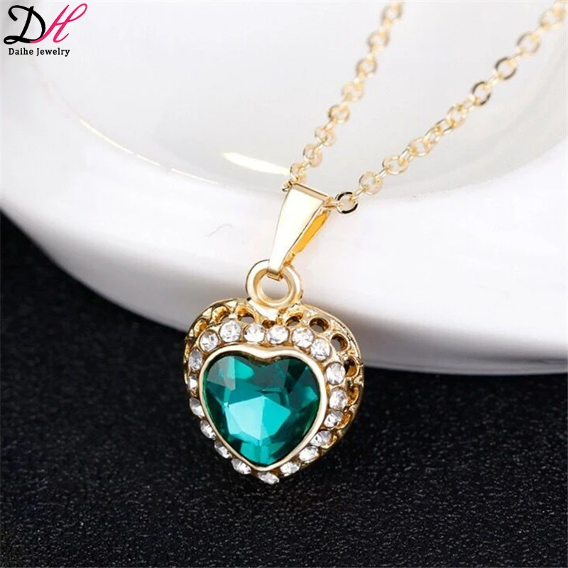 Trendy Jewelry 3D Heart Shape Drop Shipping Bride Fashion Jewelry Necklace Set J 