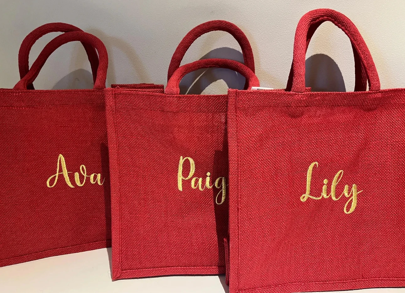 Christmas Gift Shopping Personalized Large Wedding Favor Beach Tote Bag Custom Name on Burlap Jute for Bridesmaid factory