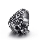 Rings Steel Free Shipping Gothic Skull Rings Men Vintage Punk Stainless Steel Italian Rings For Men