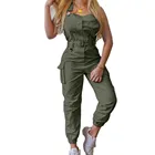 Womens Womens Classic Adjustable Straps Pockets Denim Bib Pants Rompers Overalls