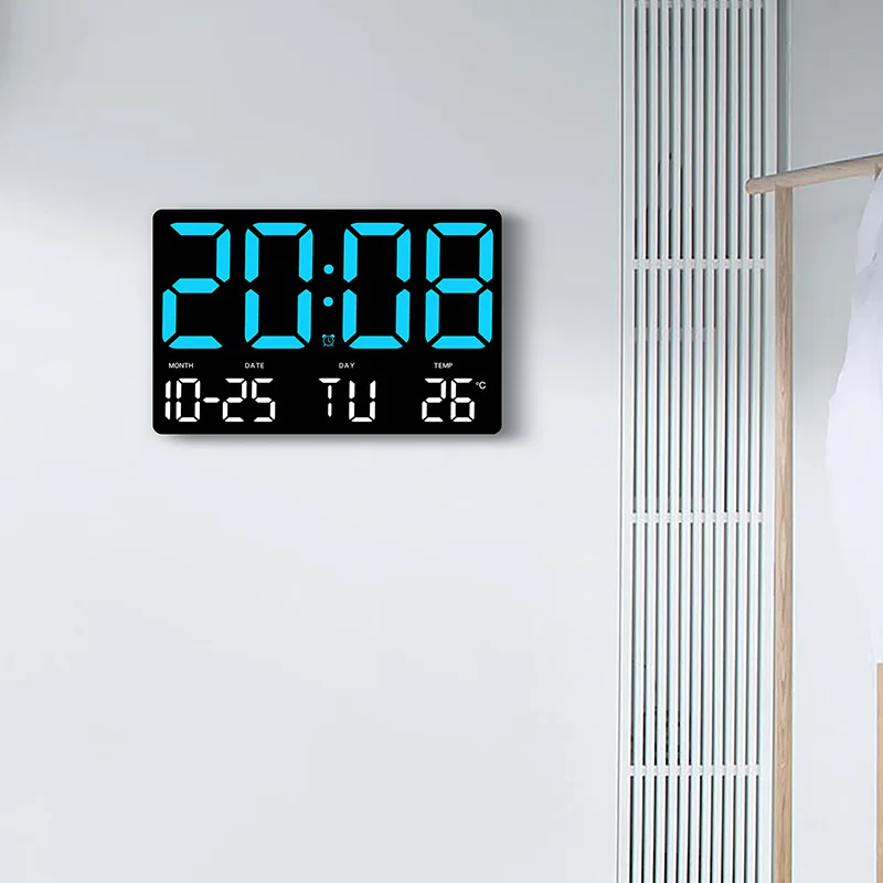 Large Digital Wall Clock With Big Led Screen Display Temperature For