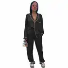 Gown Women Night Gown Long Sleeve Night Gown And Wide Leg Pants 2 Pieces Sexy Women Silk Pajamas Set