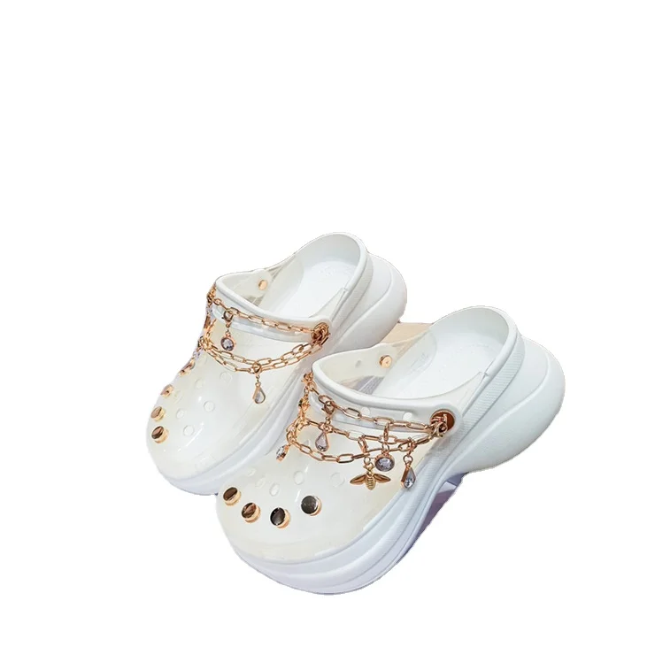 clear crocs with chain