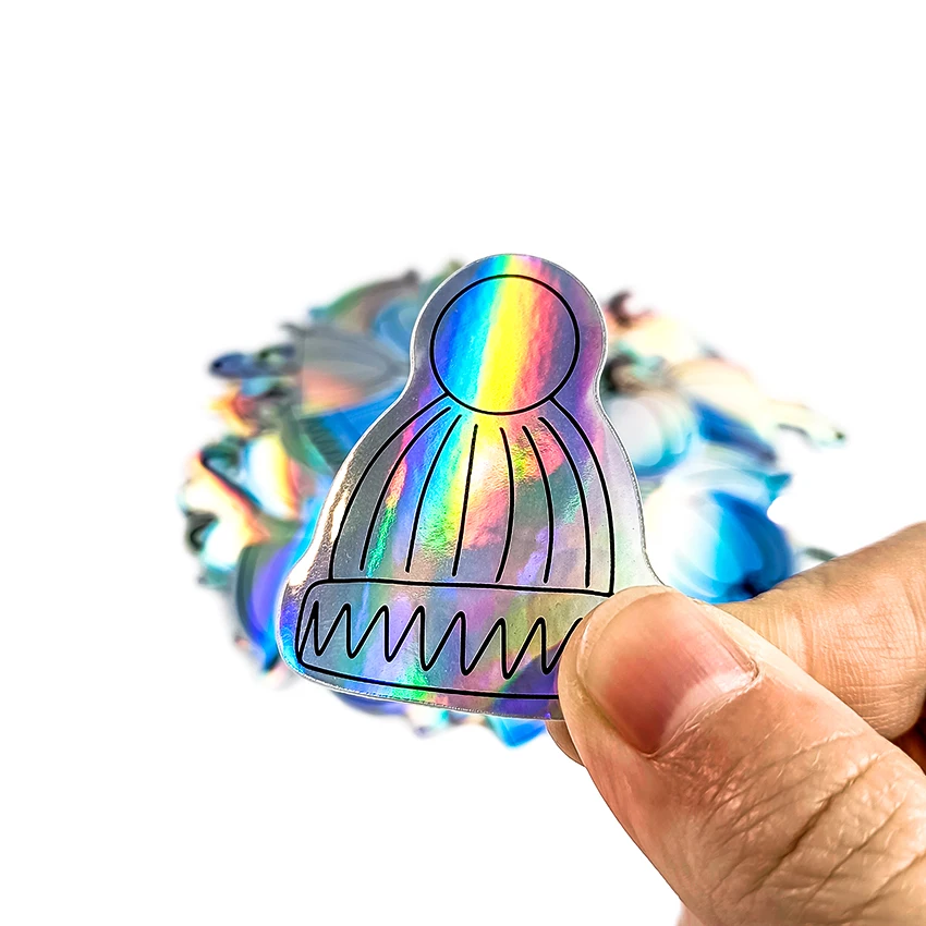 Kippon Manufacturers Laser holographic logo die cut Sticker Customization Millet Label Waterproof  custom Adhesive Sticker
