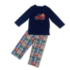 Winter Boys Sets Puresun Long Sleeve Fall Winter Sleepwear Embroidery Cotton Kids Clothing Christmas Boy Pajamas