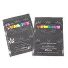Uv Pouch With Weed Bags Mylar Custom Spot UV Flat Pouch Smell Proof Mylar Weed Bags With Varnish Patterns