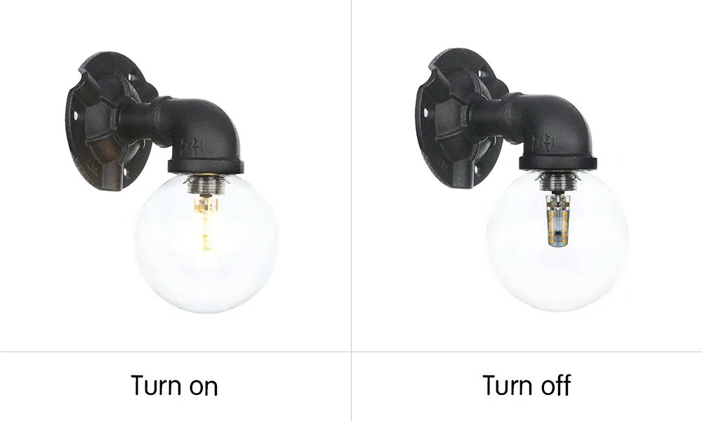 Hot sales Nordic Iron water pipe vintage wall lights for bar loft Indoors