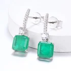 Cz Earrings Customized Personalized Color CZ Gemstone Earrings Jewelry 925 Silver Emerald Zircon Dangle Earrings