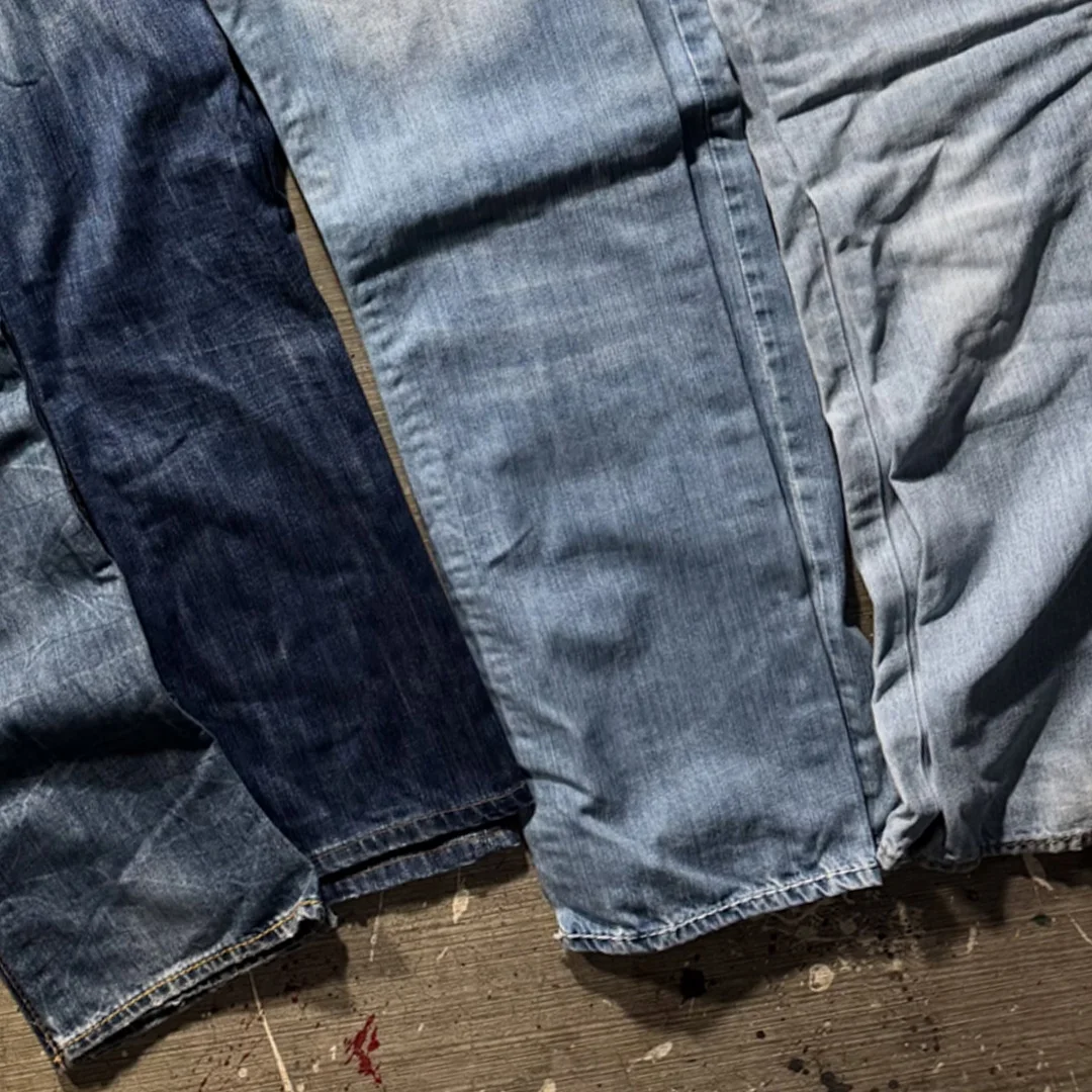 product custom men high end retro horseshoe embroidery straight denim jeans vintage washed streetwear manufacturer-6
